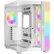 Ruhig sein! Lichtsockel 600 lx Midi-Tower-Gehäuse (weiß | 2x USB-A | 1x USB-C | RGB | gehärtetes Glas)