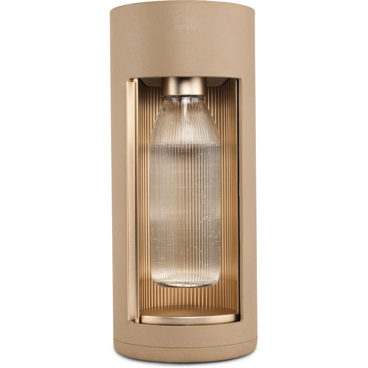 Mysoda glassy latte bruiswatertoestel (beige, excl. co2-gascilinder - met glazen fles)