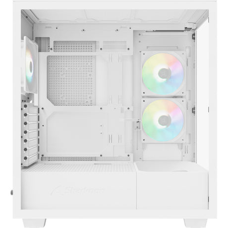 Sharkoon Rebel C60 RGB Midi-Tower-Gehäuse (weiß | 2x USB-A | 1x USB-C | RGB | gehärtetes Glas)