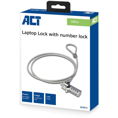 Act Connectivity Laptopschloss mit Zahlencode AC9015 Diebstahlschutz