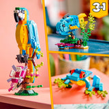 Lego Creator 3in1 exotisches Papageien-Frosch-Fisch-Tierspielzeugset für Kinder – 31136