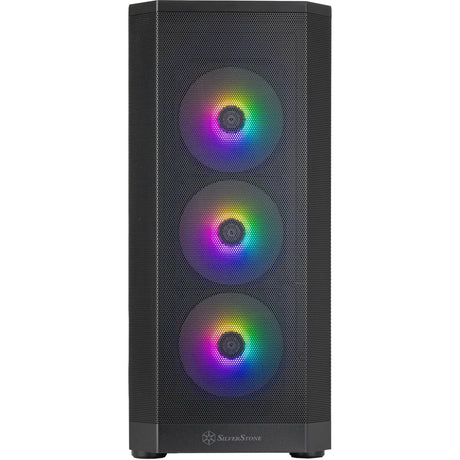 Silverstone Fara 514x Midi Tower Gehäuse (schwarz | 2x USB-A | 1x USB-C | RGB | gehärtetes Glas)