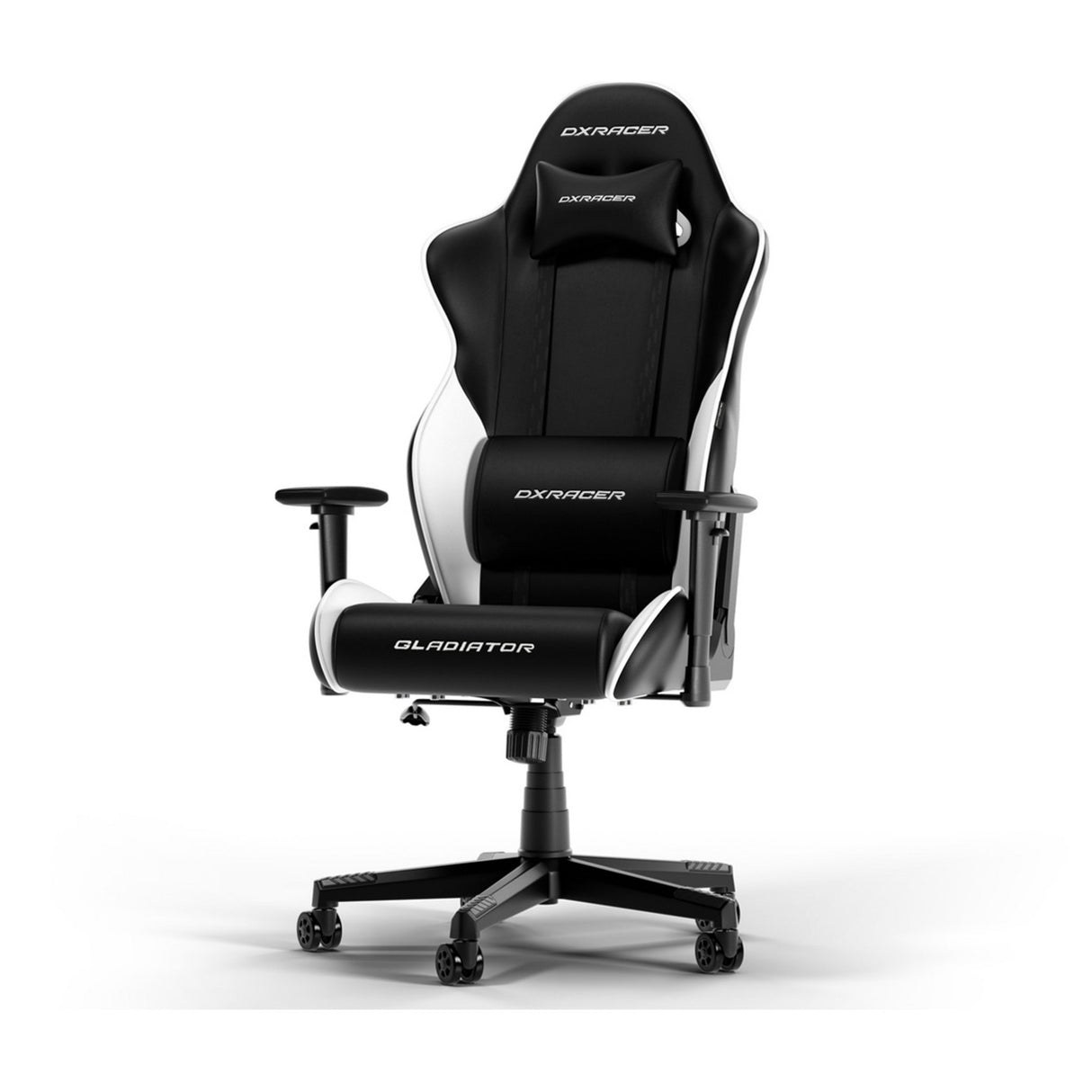 Dxracer gladiator l black white pvc leather gamestoel (zwart wit)