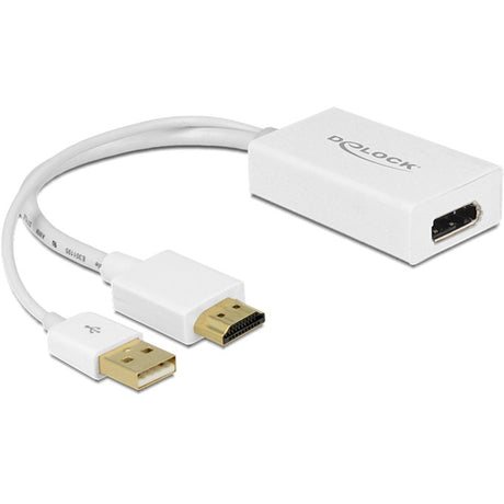 Delock HDMI-A (Stecker) > Displayport 1.2 (Buchse) Adapter (weiß, 0,245 Meter)