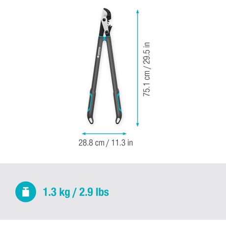 Gardena Amboss-Gartenschere Energycut Pro L, mit Ambossschliff (grautürkis, 75cm, für trockenes Holz)