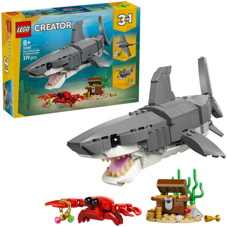 Lego Bauspielzeug „Wilder Hai mit Schatztruhe“ (31381)