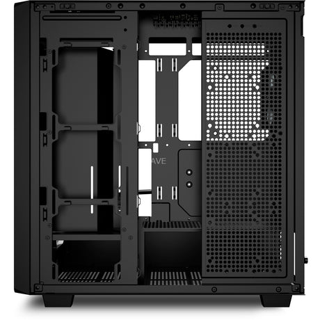 Sharkoon Rebel C70G RGB-Midi-Tower-Gehäuse (schwarze Holzfarbe | 2x USB-A | 1x USB-C | RGB | gehärtetes Glas)