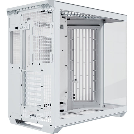 Apnx v1-w-wt-v1 Midi-Tower-Gehäuse (weiße Holzfarbe | 2x USB-A | 1x USB-C | Fenster)