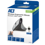 ACT Connectivity Wireless Ergonomic Maus mit Bluetooth und USB-C
