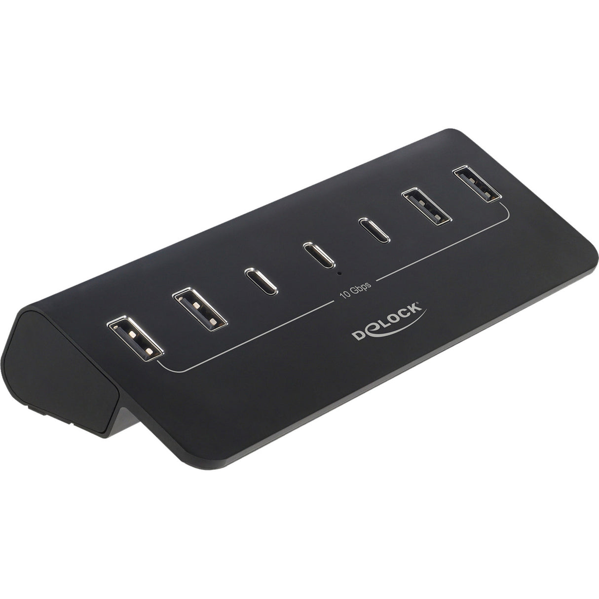 Delock usb-c 10 gbps hub usb-hub (zwart, 3x usb-c 3.2 (10 gbit s), 4x usb-a 3.2 (10 gbit s))