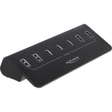 Delock usb-c 10 gbps hub usb-hub (zwart, 3x usb-c 3.2 (10 gbit s), 4x usb-a 3.2 (10 gbit s))