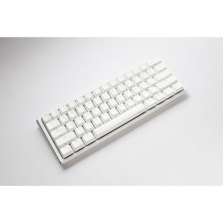 Ducky One 3 klassische reinweiße mechanische Mini-RGB-Tastatur (weiß, US-Layout (QWERTZ), Cherry MX-Rot, 60 %, RGB-LED, Double-Shot-PBT, Hot-Swap-fähig, Quack-Mechanik)