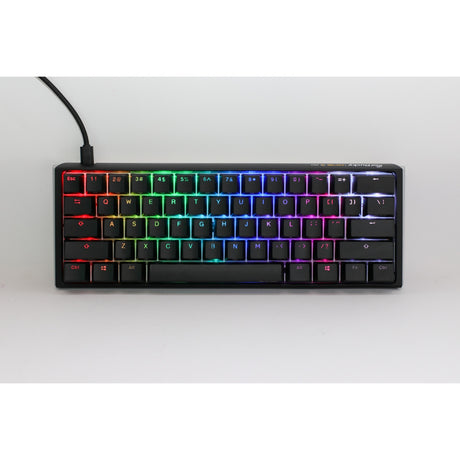Ducky One 3 klassische Mini-RGB-mechanische Tastatur (Schwarz, US-Layout (QWERTZ), Cherry MX Silent Red, 60 %, RGB-LED, Double-Shot-PBT, Hot-Swap-fähig, Quack-Mechanik)