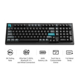 Keychron q5 ultra-m3 8k wireless custom mechanical keyboard (wit, us lay-out (qwerty), silk pom brown, 96%, rgb, hot swap, 8k, 2.4 ghz | bluetooth 5.2 | usb-c)