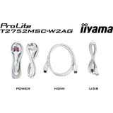 Iiyama prolite t2752msc-w1ag 27 touchscreen monitor (wit (mat), 100 hz, hdmi, displayport, usb 3.2 gen 1, audio, touchscreen )