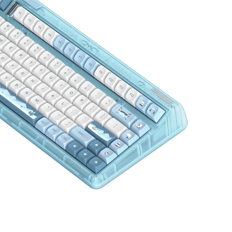 Iqunix OG80 Wintertide kabellose mechanische Tastatur (hellblau, US-Layout (QWERTY), Iqunix Moonstone Turbo, 80 % (TKL), RGB-LEDs, Hot-Swap-fähig, PBT, 2,4 GHz | Bluetooth 5.1 | USB-C)