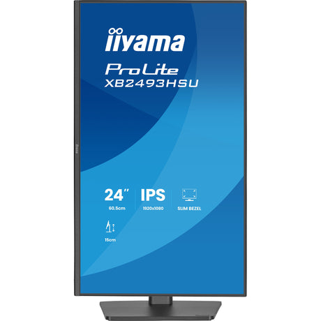 Iiyama prolite xb2493hsu-b1 23.8 monitor (zwart (mat), 120 hz, hdmi, displayport, usb, audio)