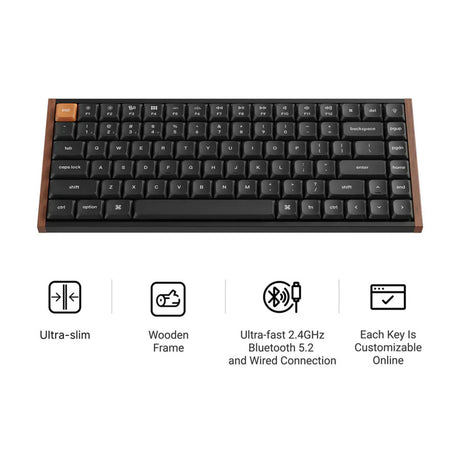 Keychron K3 Max SE QMK kabellose, benutzerdefinierte mechanische Tastatur (schwarz, US-Layout (QWERTY), Milchpommelbraun, 75 %, RGB, Hot-Swap, 2,4 GHz | Bluetooth 5.3 | USB-C)