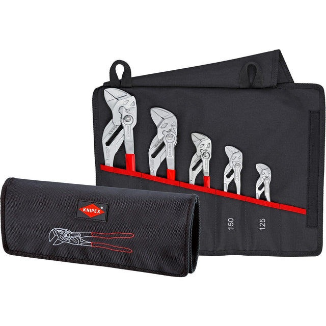 Knipex 001955s4 5-teiliges Schraubenschlüssel-Zangen-Set in Rolltasche
