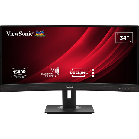 Viewsonic UwQHD Curved Docking Monitor VG3456C 34 Ultrawide (Schwarz (matt), 2x HDMI, 1x Display Port, USB-A, USB-B, USB-C, LAN, Audio)