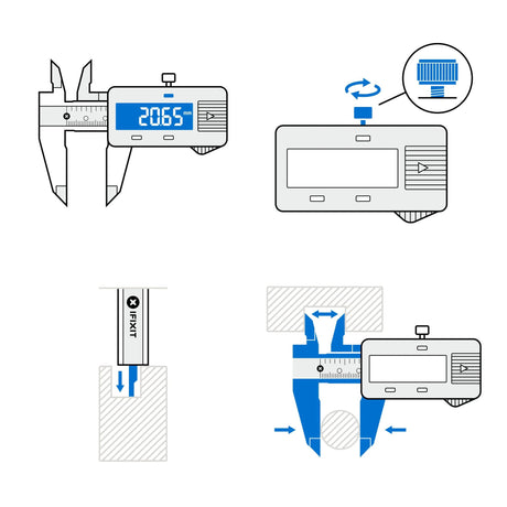 Ifixit digitales Messschiebermessgerät (schwarz)