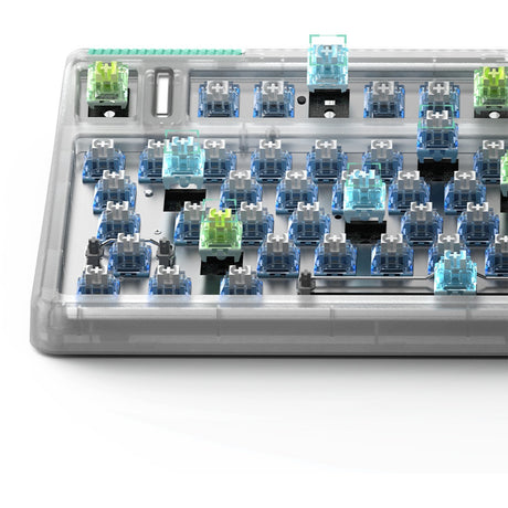 Iqunix OG80 kabellose mechanische Wurmloch-Tastatur (grau, US-Layout (QWERTY), Cherry MX Brown, 80 % (TKL), RGB-LEDs, Hot-Swap-fähig, PBT, 2,4 GHz | Bluetooth 5.1 | USB-C)
