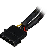 Sharkoon 5,25 4-Pin (Stecker) auf 5,25 4-Pin (Buchse) Y-Strom-Splitterkabel (schwarz, 6 Zoll)