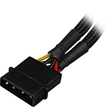 Sharkoon 5,25 4-Pin (Stecker) auf 5,25 4-Pin (Buchse) Y-Strom-Splitterkabel (schwarz, 6 Zoll)