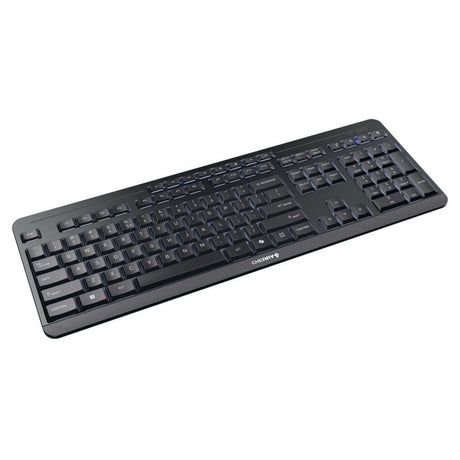 Cherry Stream Desktop Ultimate Wireless Desktop-Set (Schwarz, US-Layout (QWERTZ), SX-Scherentechnologie, 100 %, 4000 dpi, weiße LEDs, ABS, 2,4 GHz Bluetooth USB)