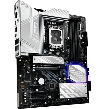 Asrock Z890 Pro RS Sockel 1851 Mainboard (schwarz und weiß, RAID, 2,5 GB-LAN, Sound, ATX)