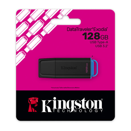 Kingston Data Traveler Exodia 128 GB USB-Stick (schwarz blau, USB-A 3.2 gen 1 (5 GBit s))