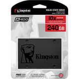Kingston sa400s37 240g a400 SSD, 2,5 Zoll, 240 GB, SATA3, 500 MB/s, 350 MB/s, 0,279 W, schwarz