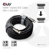 Club 3D HDMI Hybrid AOC Kabel 8K60Hz 4K120Hz 50m (Schwarz)