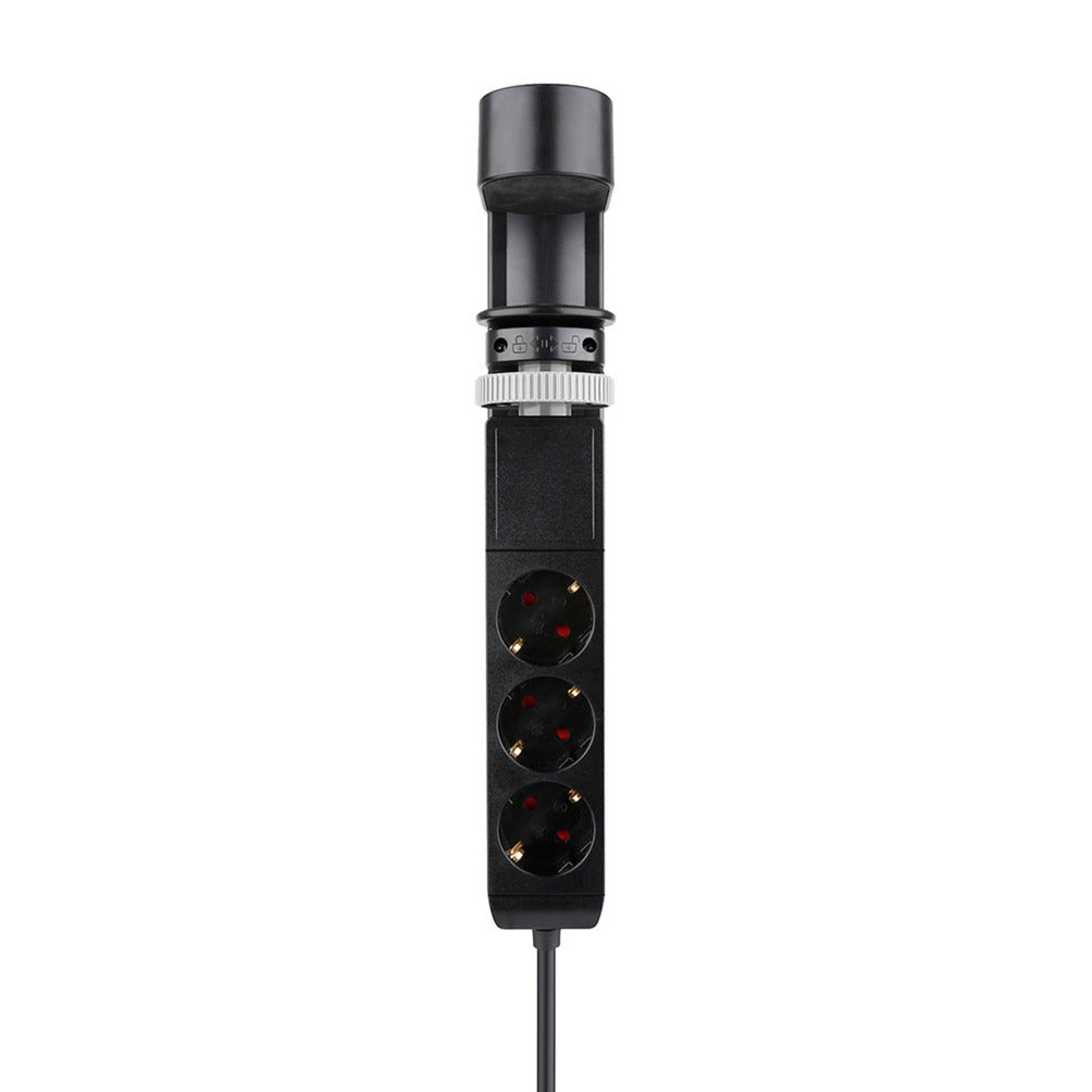 Neomounts ds22-840bl6 Tischsteckdose mit Klemme, 1,4 m, Innenbereich, Typ F, Kunststoff, schwarz, Stromversorgung