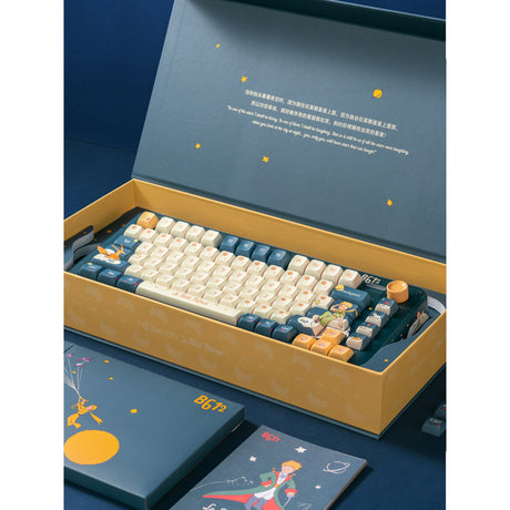 Iqunix ZX75 Sky Encounter kabellose mechanische Tastatur (blau, US-Layout (QWERTY), Iqunix Silent Rose, 75 %, RGB-LEDs, Hot-Swap-fähig, Double-Shot PBT, 2,4 GHz | Bluetooth 5.1 | USB-C)