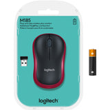 Logitech kabellose Maus M185 (rot, Einzelhandel)