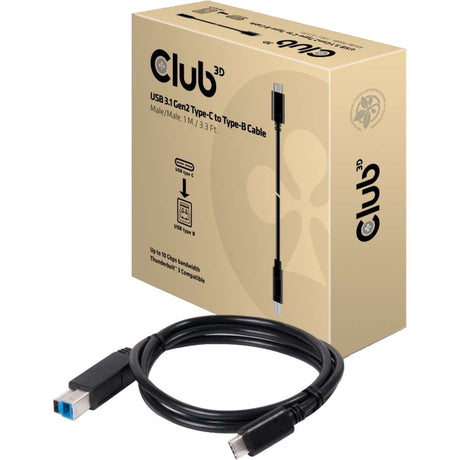 Club 3D USB-C 3.1 gen2 > USB-B m m Kabel (schwarz, 1 Meter)