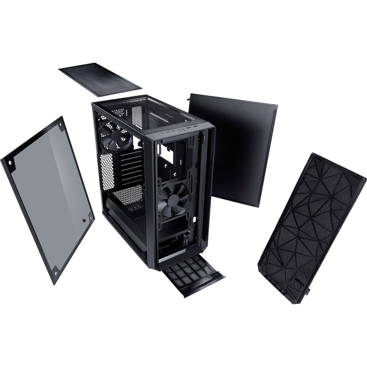 Fraktales Design meshify c dunkle getemperte Glas