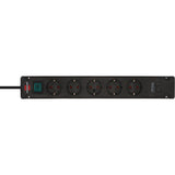 Brennerstuhl Bremounta Steckdosenleiste mit 2 USB C Ladebuchsen | 5-fach | schwarz | 3m h05vv-f 3g1,5 - 1150660415