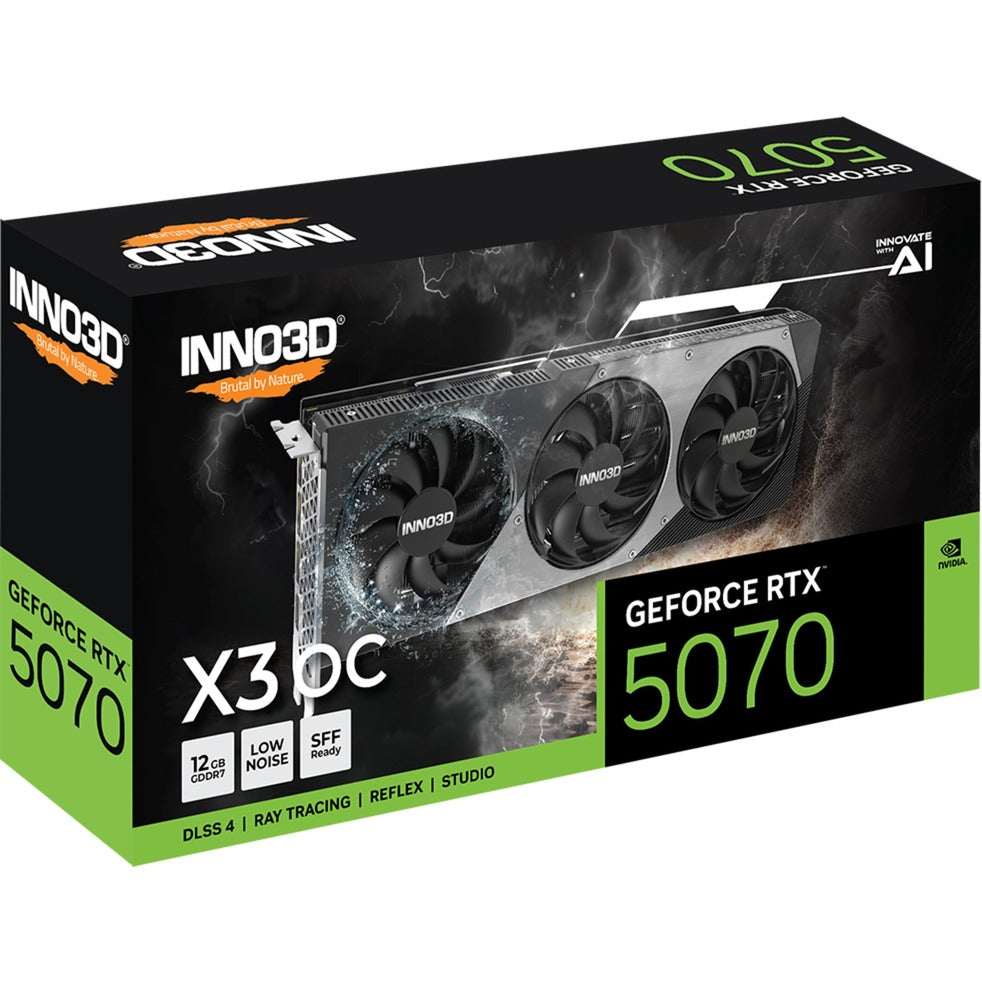 Inno3d n50703-12d7x-195064l geforce rtx 5070 x3 oc, 12 gb, gddr7, 192-bit, 28 gbps, 672 gb s, 650 watt