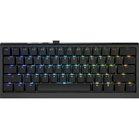 Ducky One X Mini kabellose mechanische RGB-Tastatur (schwarz, US-Layout (QWERTZ), induktiv, 60 %, Hot-Swap-fähig, PBT, 2,4 GHz | Bluetooth | USB-C)