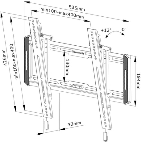 Neomounts WL35-550BL14 TV-Wandhalterung, Wandhalterung (schwarz)