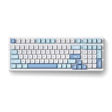 Mchose G98 Pro Blue Flame Orange Wireless Tri-Mode Custom Mechanical RGB Gaming-Tastatur (Weiß, US-Layout (Qwerty), TTC Flame Orange, RGB, Hot Swap, Double-Shot PBT, Wireless | Bluetooth | USB-C)