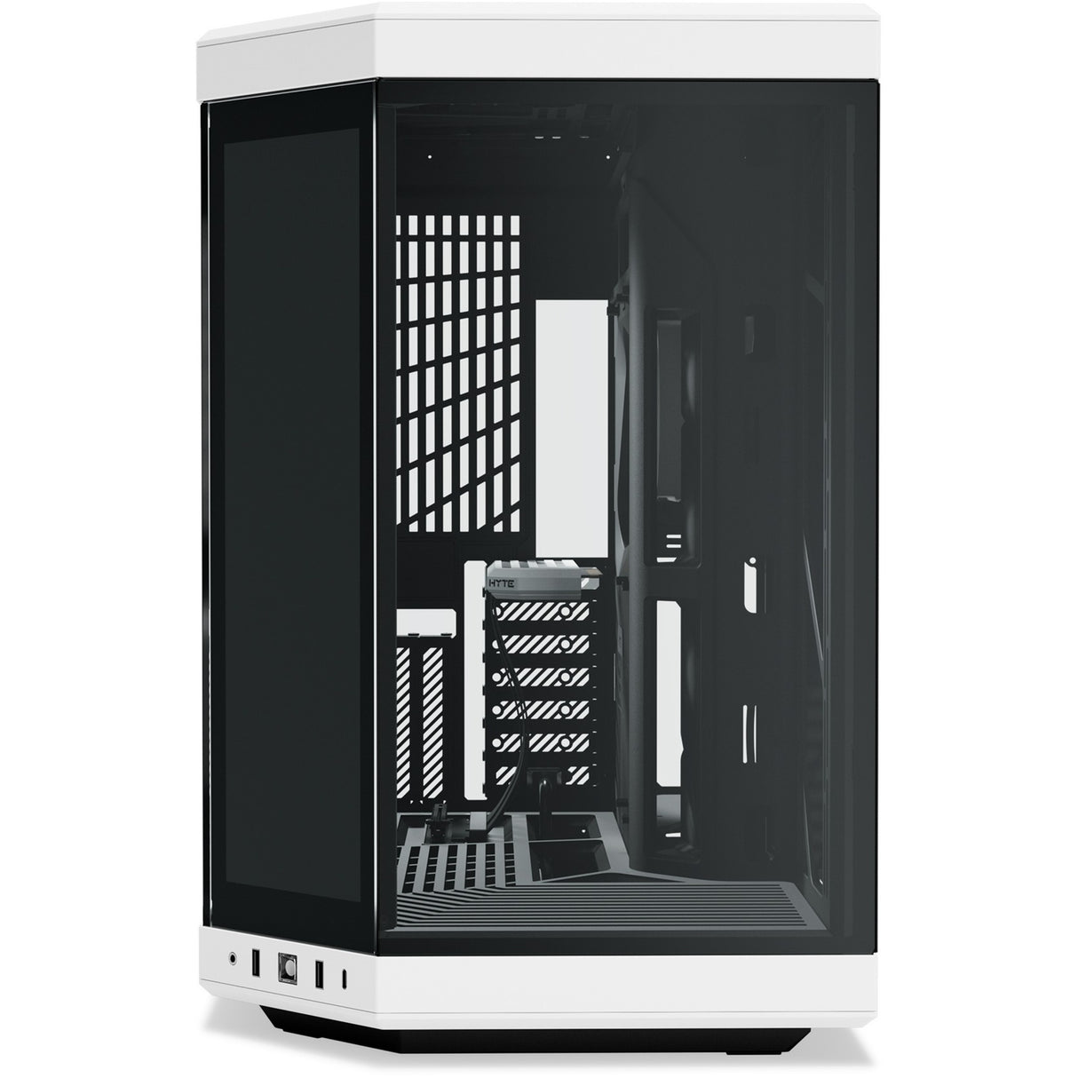 Hyte y70 touch infinite midi tower behuizing (wit zwart | 2x usb-a | 1x usb-c | tempered glass)