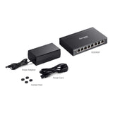 Tp-link omada es208gp switch (zwart, 8x poe+)