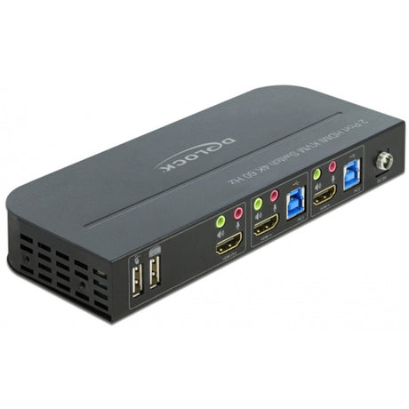 Delock HDMI KVM Switch KVM Switch (schwarz, 4K 60 Hz, USB 3.0, Audio)