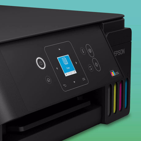 Epson Ecotank et-2922 All-in-One-Tintenstrahldrucker (Schwarz, Scannen, Kopieren, WLAN, inklusive bis zu 3 Jahre Tinte, c11cl63416)