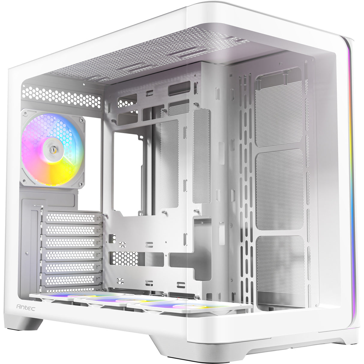 Antec C5 Curve Argb Midi-Tower-Gehäuse (weiß | 2x USB-A | 1x USB-C | gehärtetes Glas)