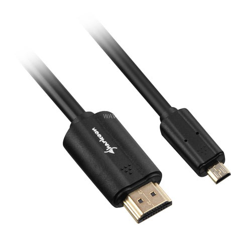 Sharkoon HDMI > Micro HDMI 2.0 Kabel (schwarz, 1 Meter, 4k)