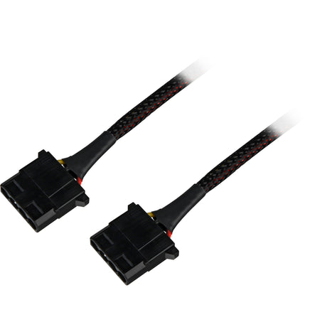 Sharkoon 5,25 4-Pin (Stecker) auf 5,25 4-Pin (Buchse) Y-Strom-Splitterkabel (schwarz, 6 Zoll)